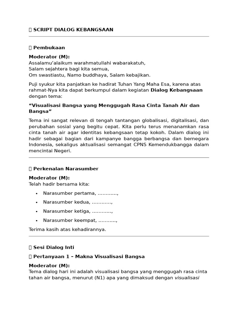 ? Script Dialog Kebangsaan | PDF