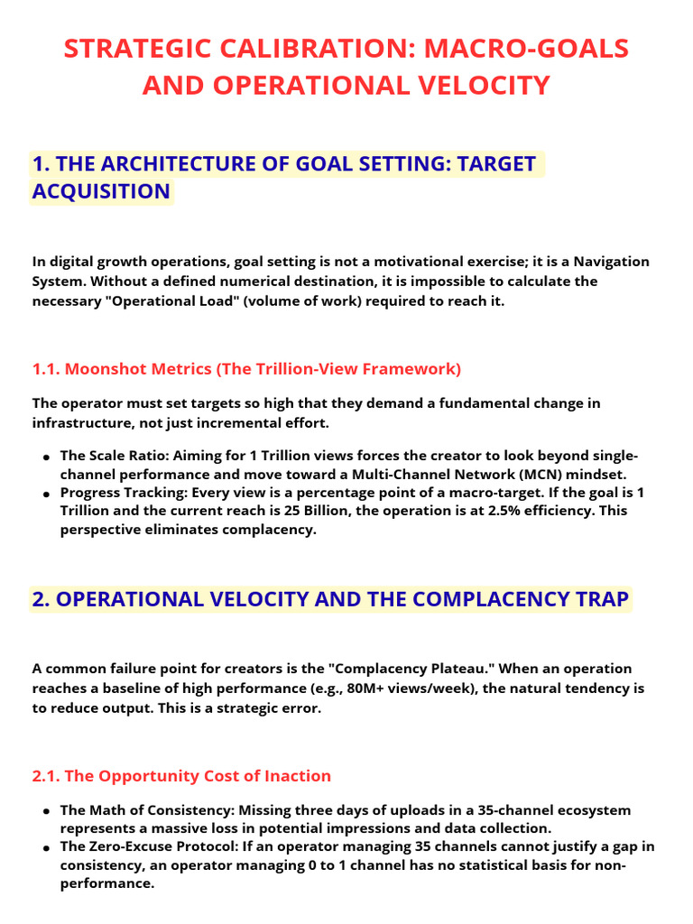 Macro-Goals and Operational Velocity | PDF | Goal Setting