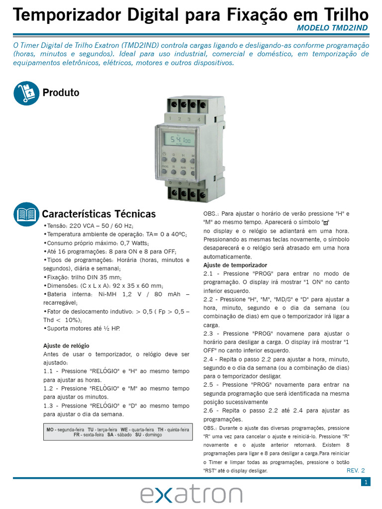 Manual Exatron | PDF | Cronômetro
