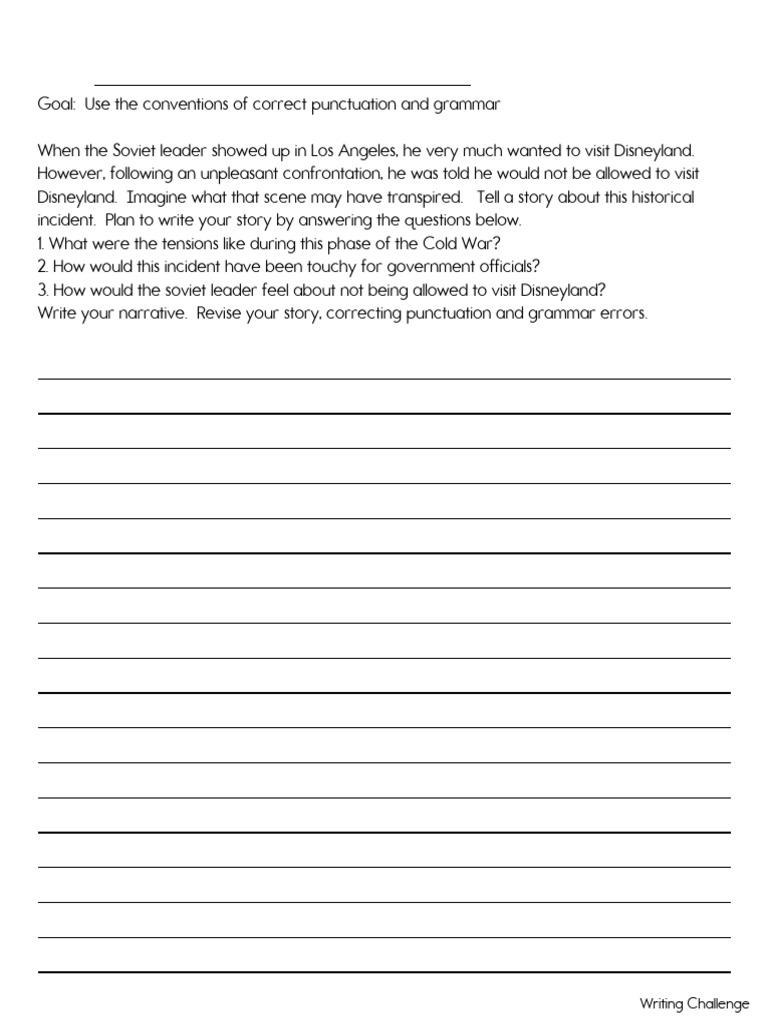 6th Grade Writing Prompts Worksheets | PDF