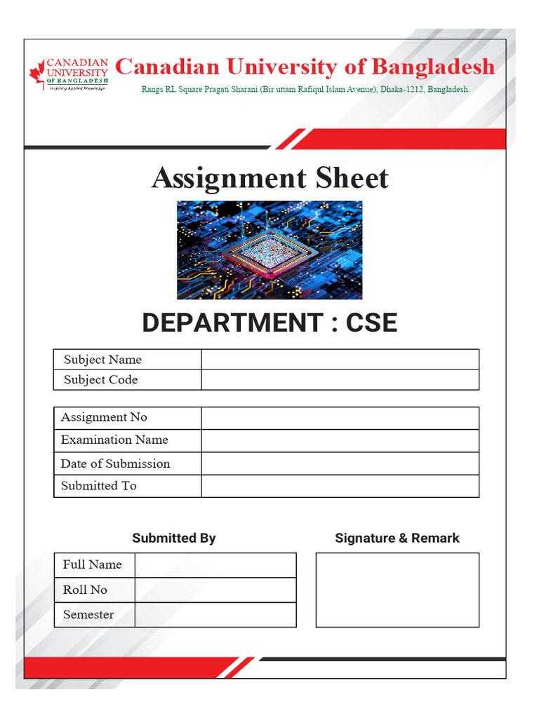 Assignment For CSE | PDF