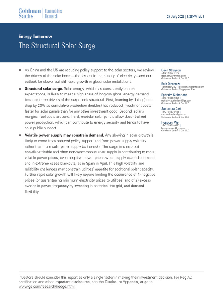 Energy Tomorrow - The Structural Solar Surge | PDF | Solar Power ...