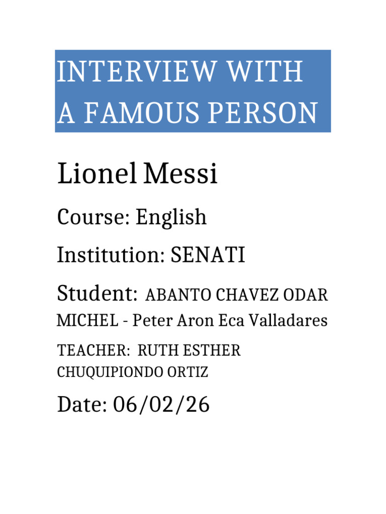 Interview Lionel Messi English | PDF