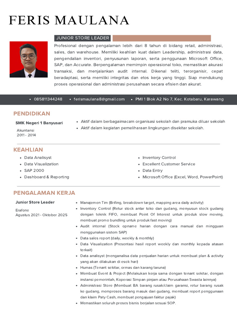 CV Feris Maulana ( | PDF