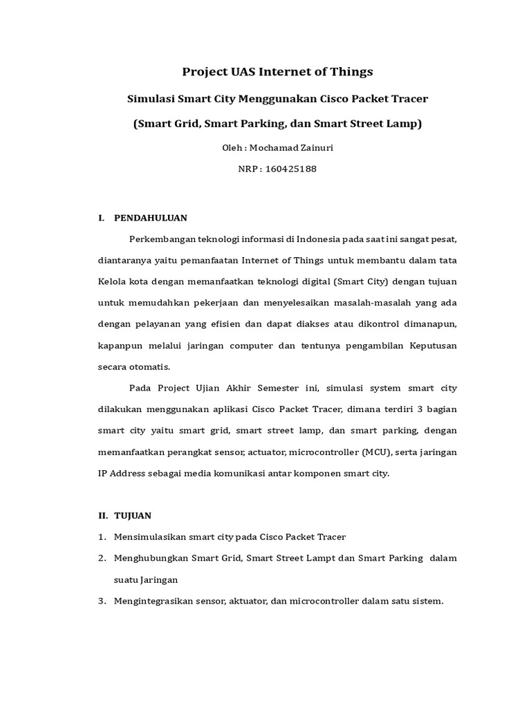 Project Smart City Sederhana Menggunakan Packet Tracer | PDF