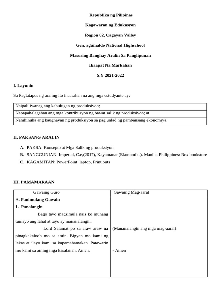 Detailed Lesson Plan | PDF