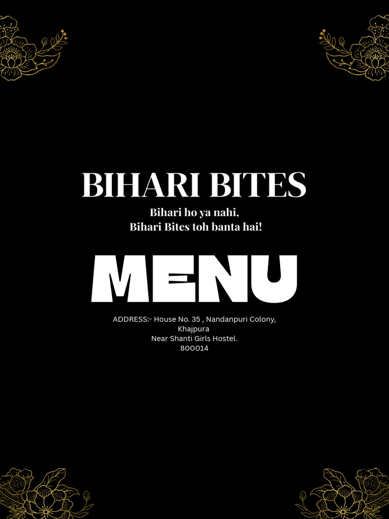 Bihari Bites Menu - Rishikesh | PDF | Soup | Indian Cuisine