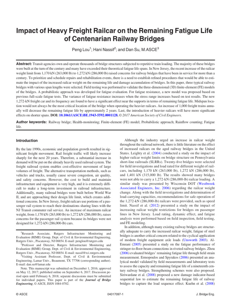 4-ASCE-JBE-Impact of Heavy Freight Railcar On The Remaining Fatigue ...