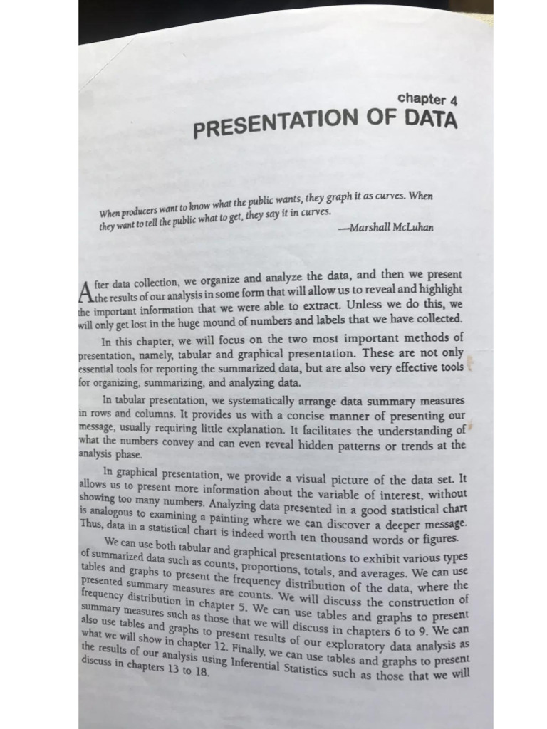 Chapter 4. Presentation of Data | PDF