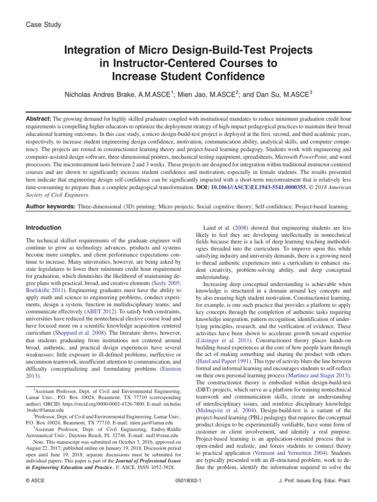 1 Integration of Micro Design ASCE | PDF | Pedagogy | Learning