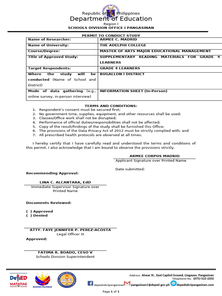 Annex C - Permit To Conduct Research | PDF