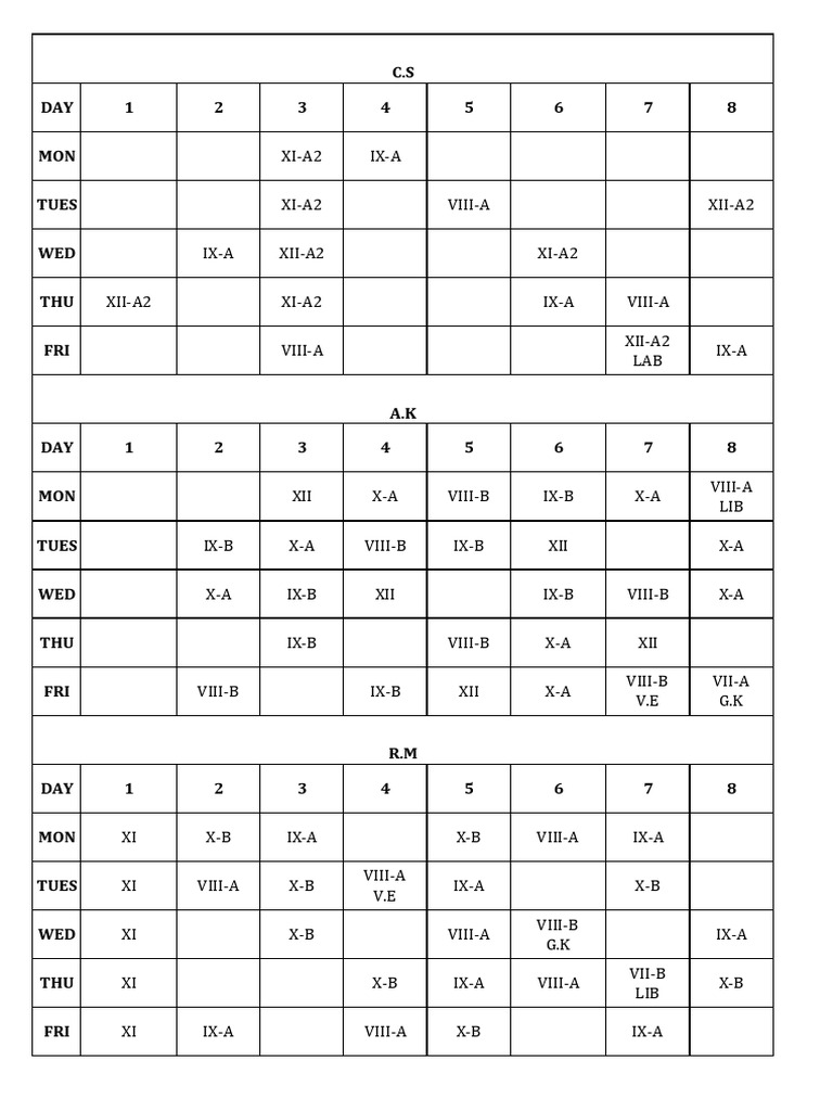 Very Final Time Table - 10-10-25 | PDF