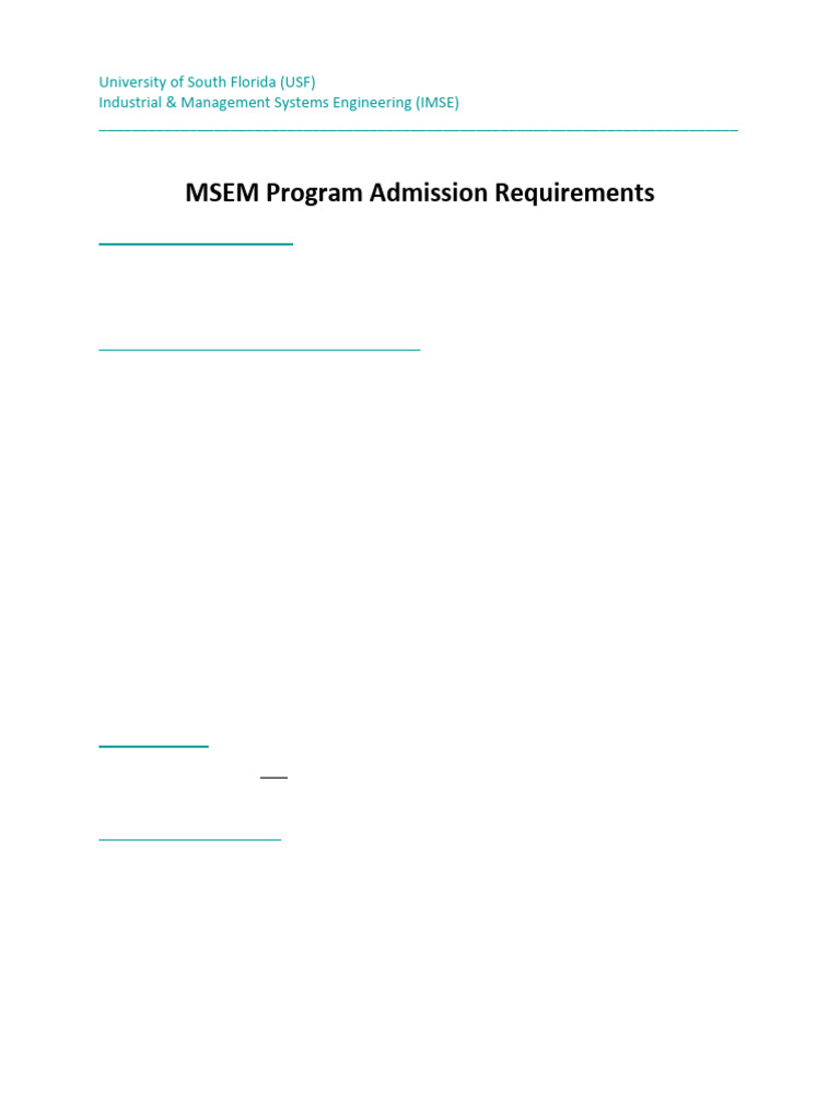 Msem Admission Rqmts | PDF