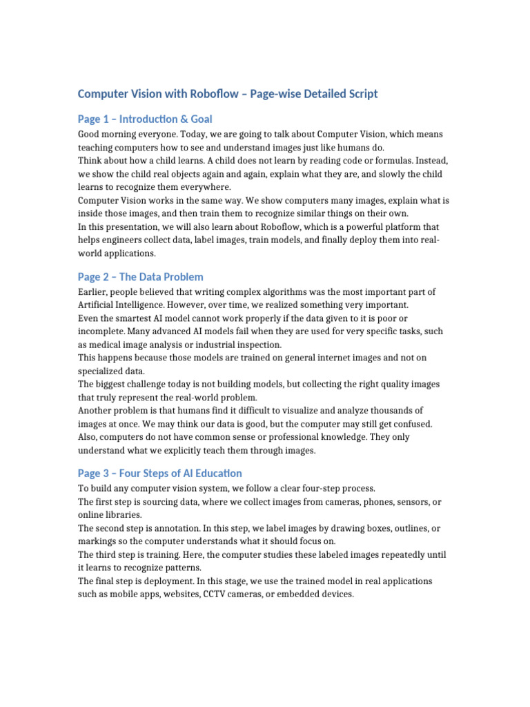 Updated Page Wise Computer Vision Script | PDF | Computer Vision ...