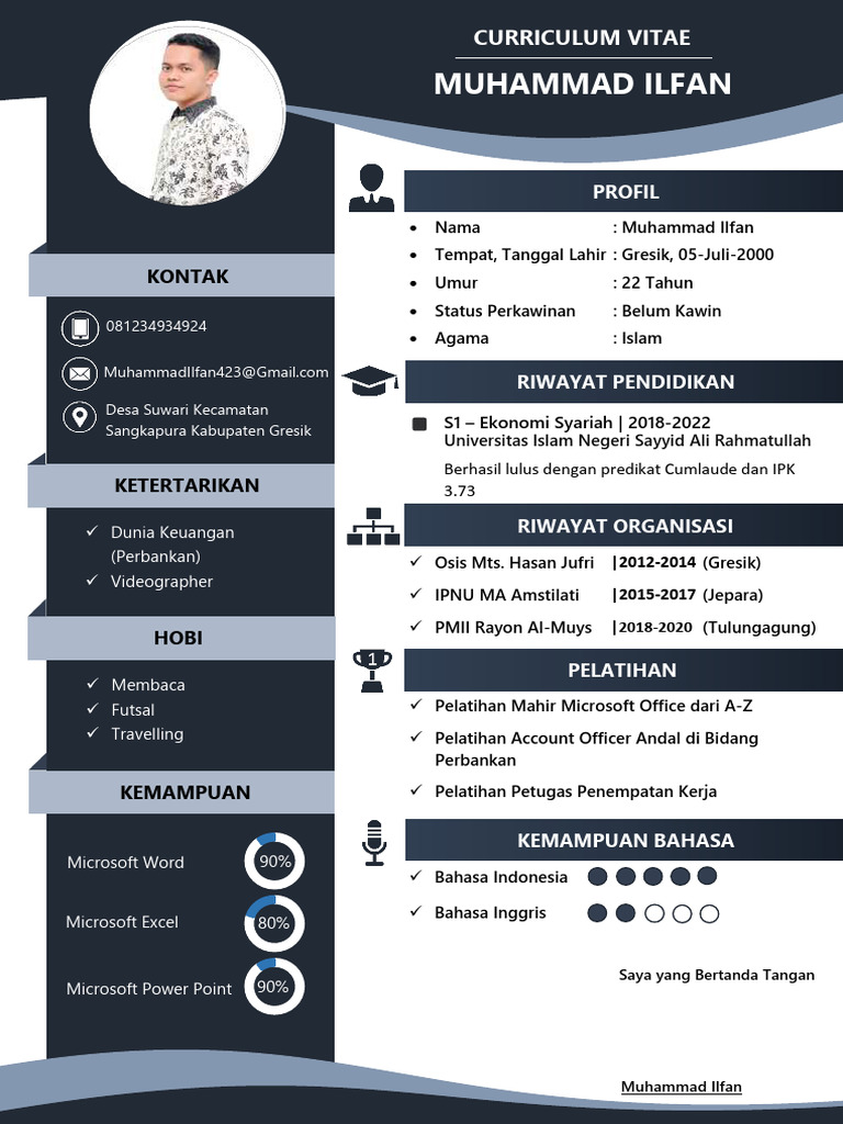 CV Muhammad Ilfan | PDF