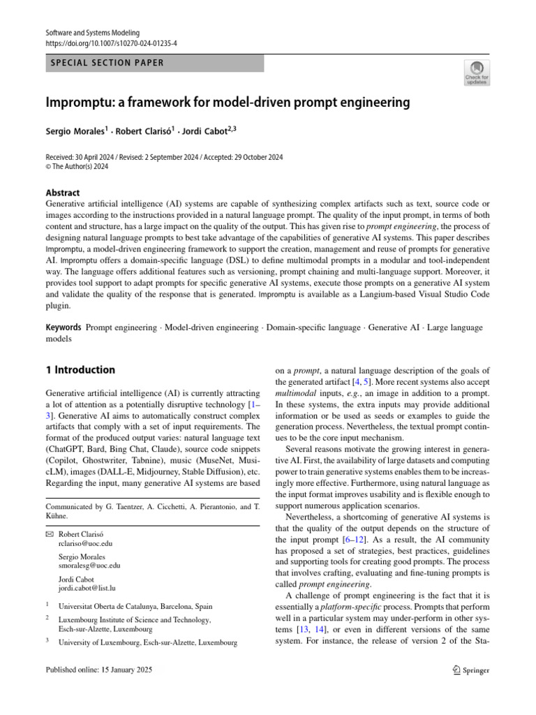 Impromptu: A Framework For Model-Driven Prompt Engineering ...