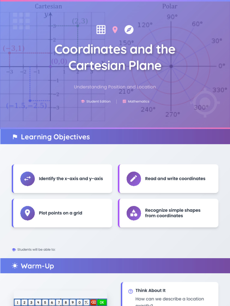 Coordinates and The Cartesian Plane | PDF | Cartesian Coordinate System ...