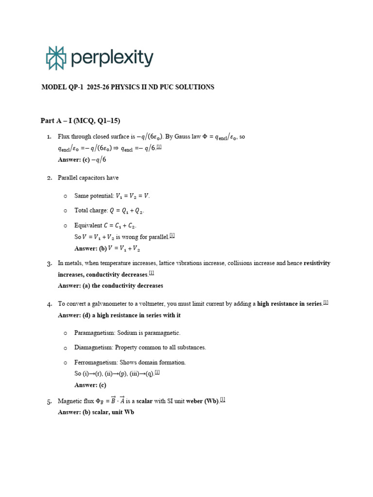Physics Model QP - 1 2025-26 Solutions | PDF | Nuclear Fusion | Atomic ...