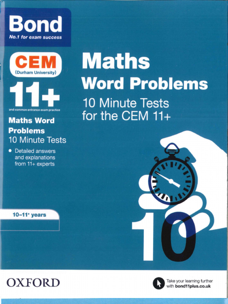 CEM Math Word Problems 10 Minute Tests 10-11 | PDF