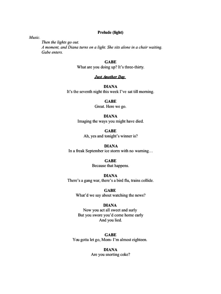 Idoc - Tips - Next To Normal Script Half | PDF