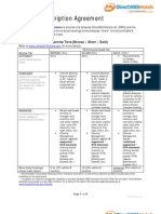 Service Subscription Agreement: The Directwithhotels Service Tiers (Bronze - Silver - Gold)