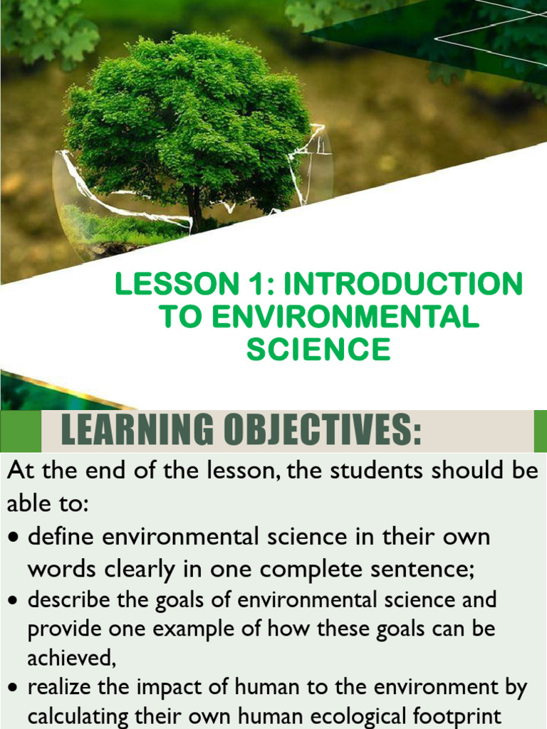 Lesson 1 Intro To Environmental Science | PDF | Sustainability | Coal