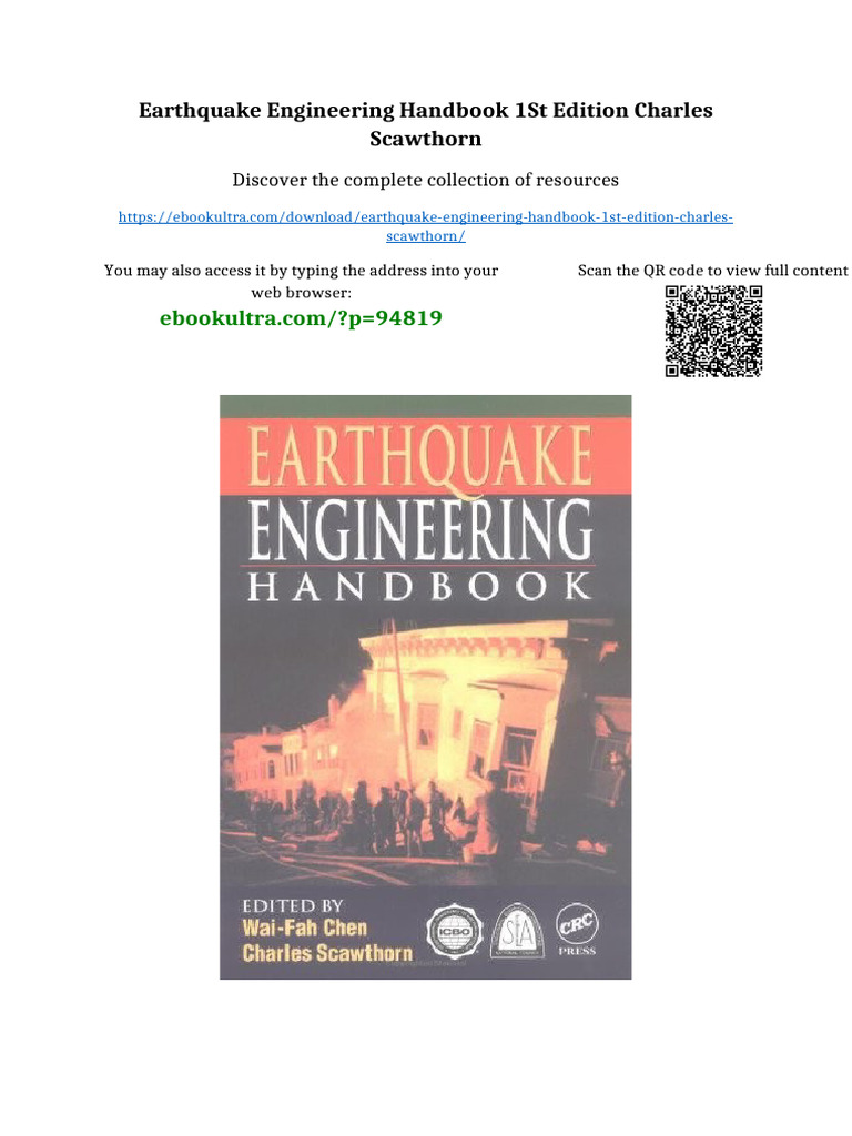 Earthquake Engineering Handbook 1st Edition Charles Scawthorn Full ...