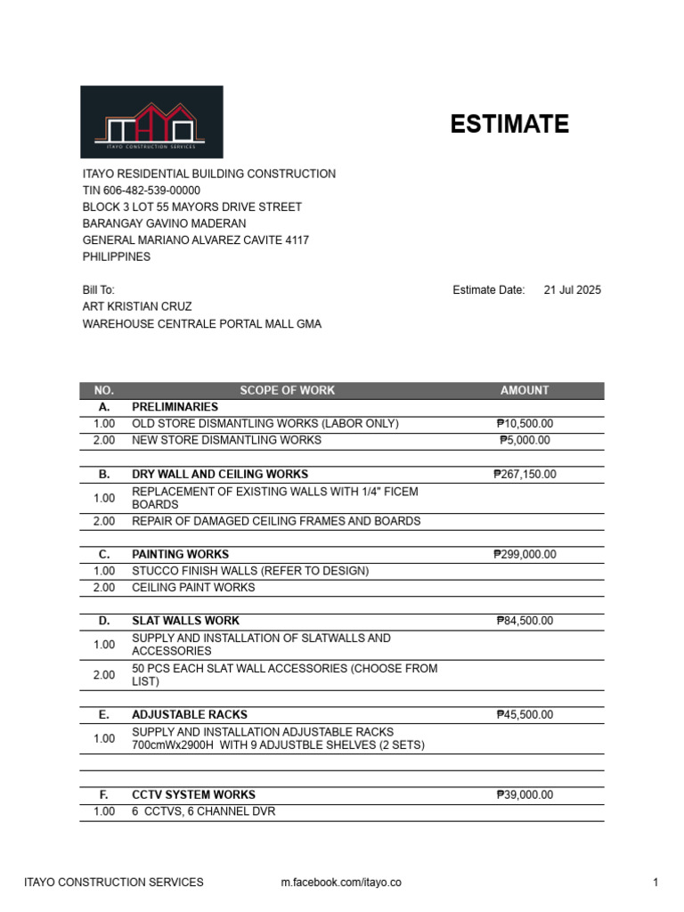 Warehouse Centrale - FITOUT - CLIENT | PDF | Building Engineering