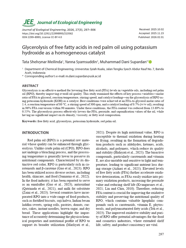 Glycerolysis of Free Fatt | PDF | Catalysis | Chemical Reactions