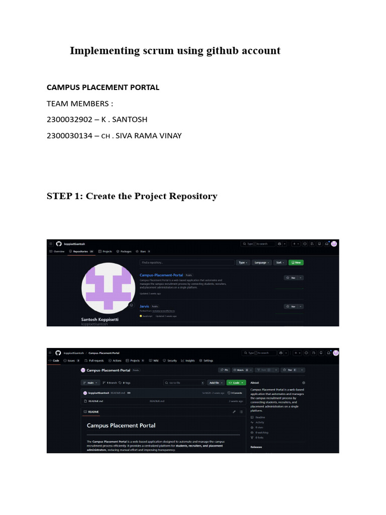 Implementing Scrum Using Github Account | PDF