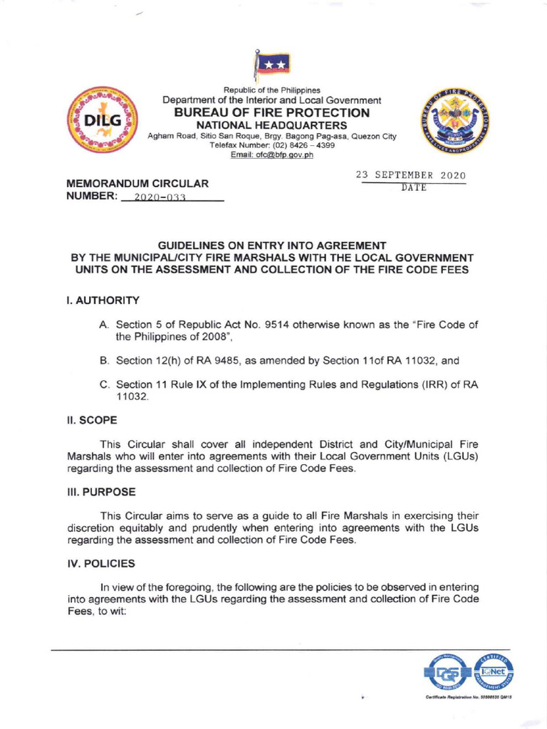 Mc 2020 033 Guidelines on Entry Into Agreement by the Municipalitycity ...