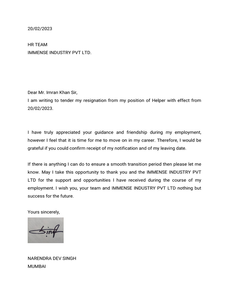Resignation | PDF