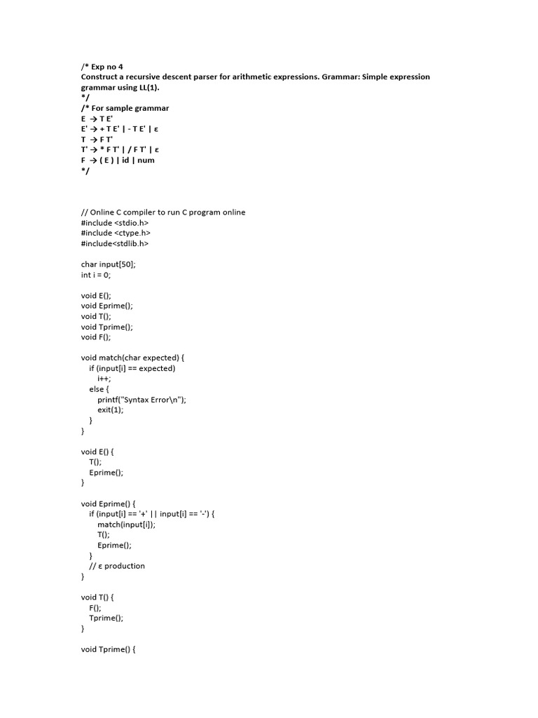 CD Lab Exp No 4 | PDF