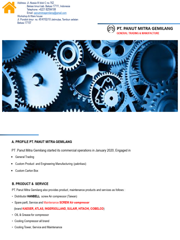 Pmg Comp Profile 2022-May | PDF | Industrial Processes | Machines