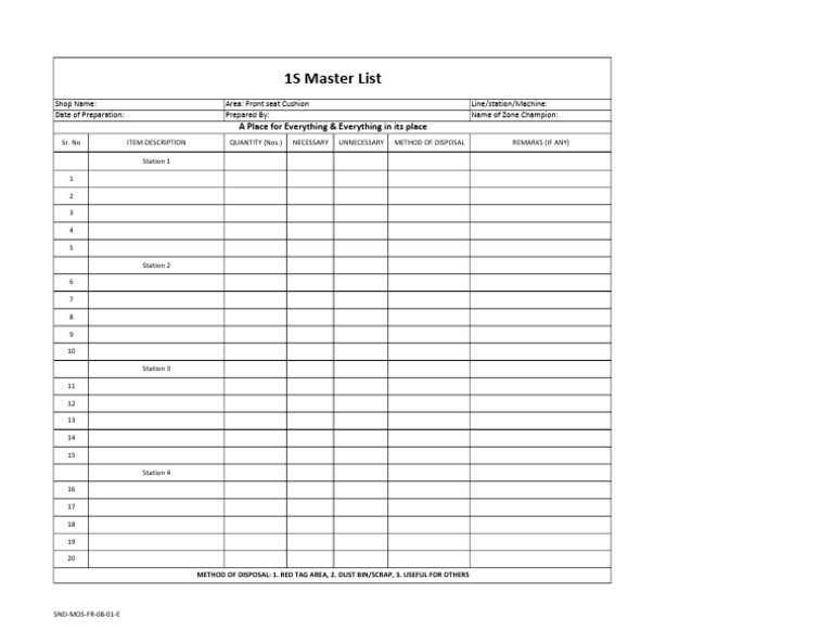 1s Master Sheet | PDF