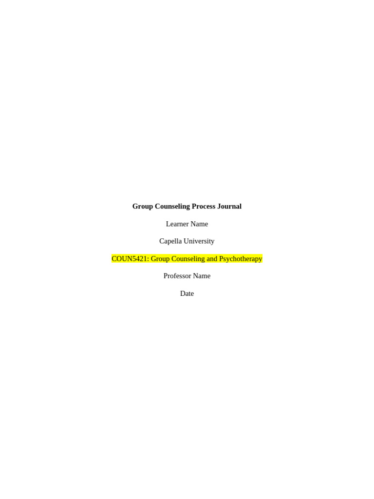 CF COUN5241 Process Journal Template | PDF | Leadership | Empathy