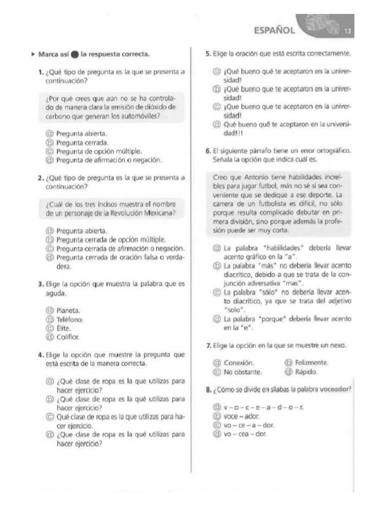 Examen de Ingreso A La Secundaria | PDF