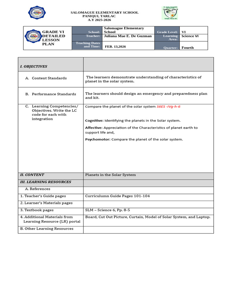 Final Demo DLP Science 6 | PDF