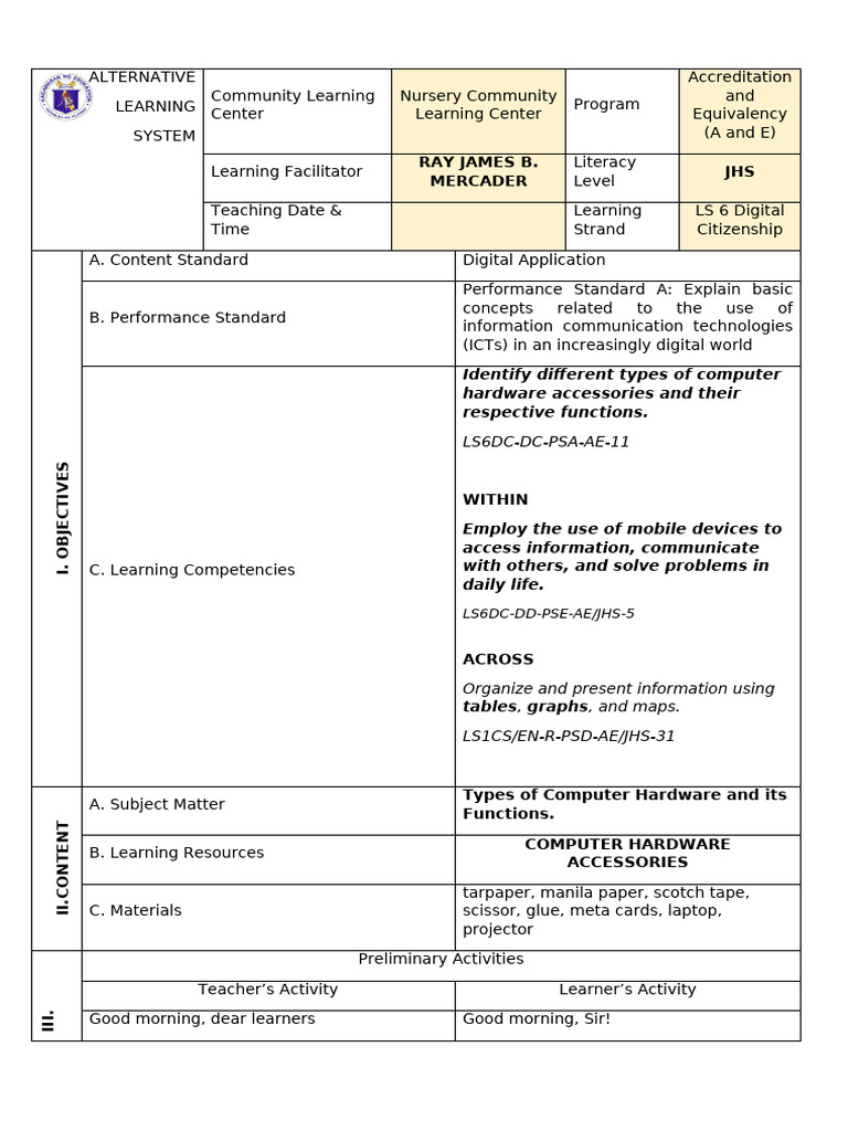 LS6 Computer Hardware DLP | PDF | Peripheral | Computer Data Storage