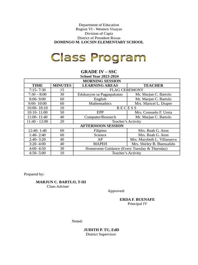 SSC Class Teachers Program | PDF