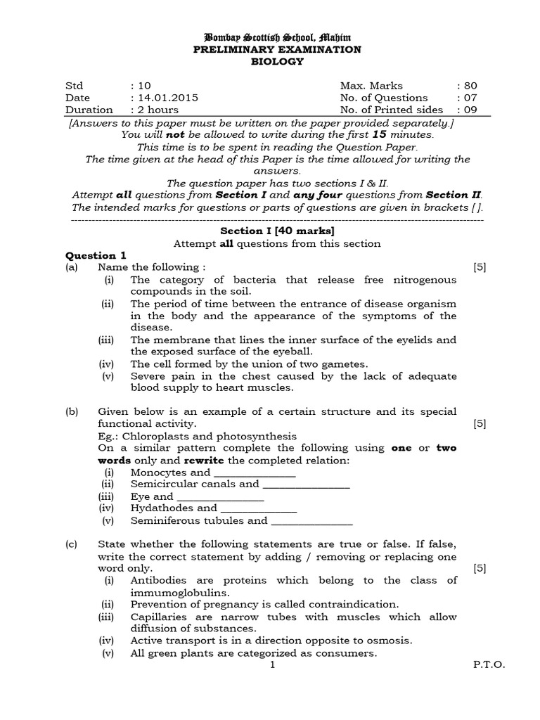 AY 14 15 Biology 14 Jan 15 | PDF | Mitosis | Cell (Biology)