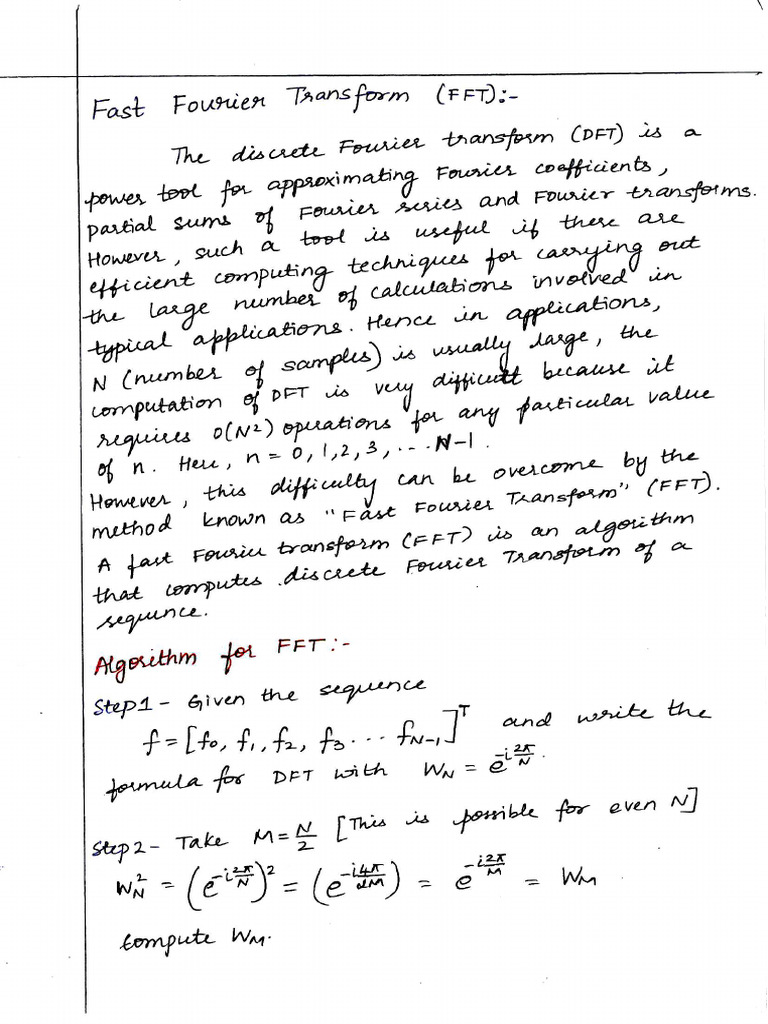 Fast Fourier Transform (FFT) NOTES | PDF