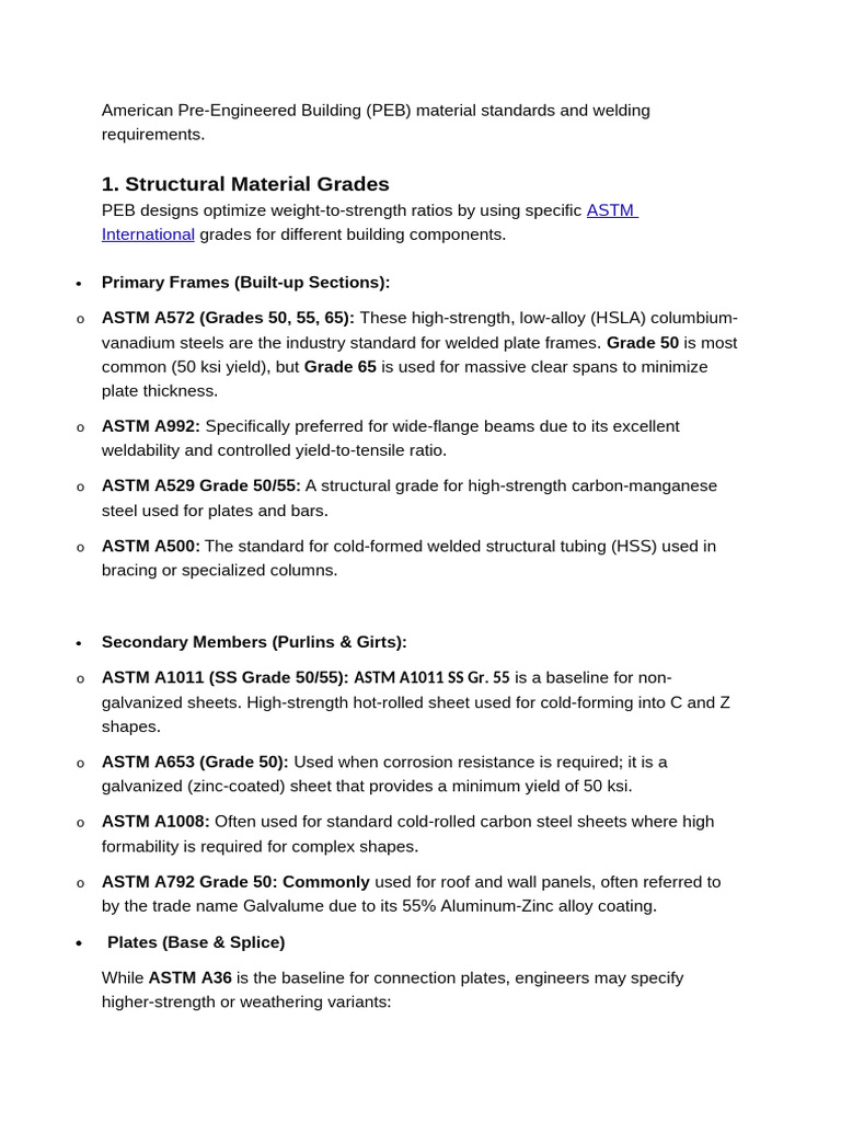American PEB Material Grade | PDF | Structural Steel | Screw