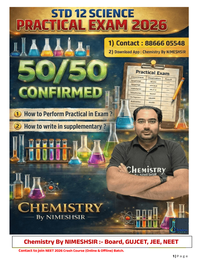 STD 12 Chemistry Skim Book 2026 - Eng. Med. | PDF | Aldehyde | Chemistry