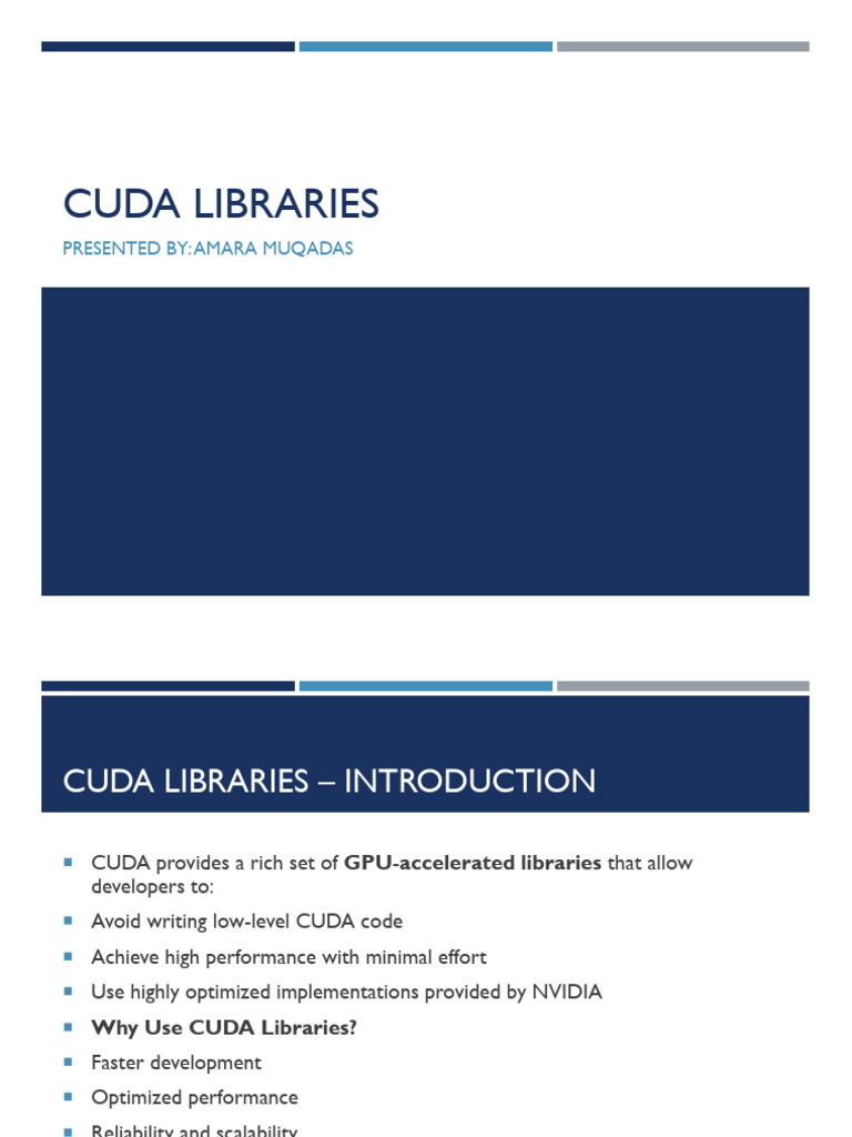 w5 CUDA Libraries and Advanced Features | PDF | Graphics Processing ...