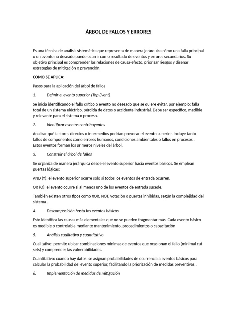Árbol de Fallos y Errores - 060011 | PDF | Ingeniería de confiabilidad