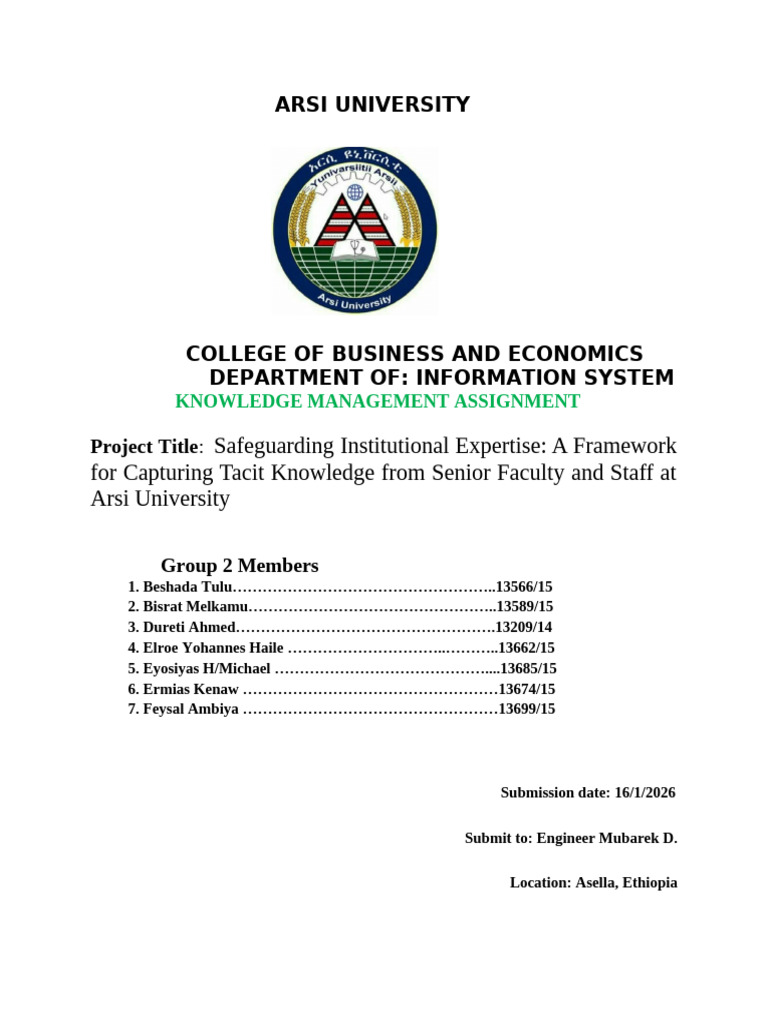 Group 2 KM Project Assignment | PDF | Knowledge Management | Knowledge