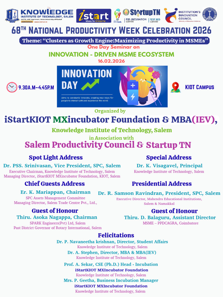 KIOT SPC Invitation 16 FEB 2026 Innovation Day | PDF | Innovation ...