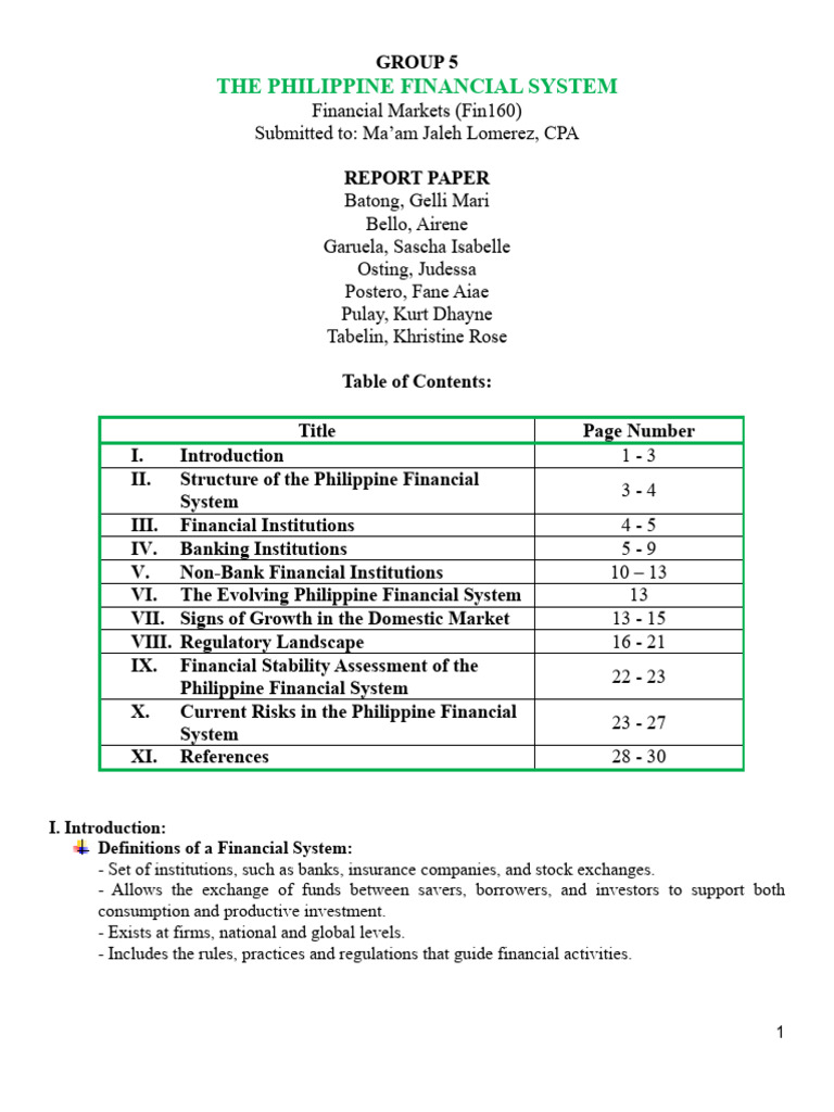 GROUP 5 Chapter 6 The Philippine Financial System Fin160 | PDF | Banks ...