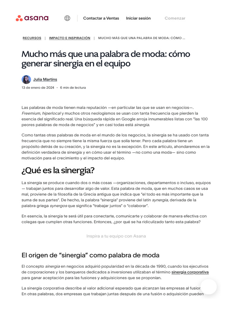 Cómo Generar Sinergia en El Equipo_ Definición y Ejemplos [2024 ...